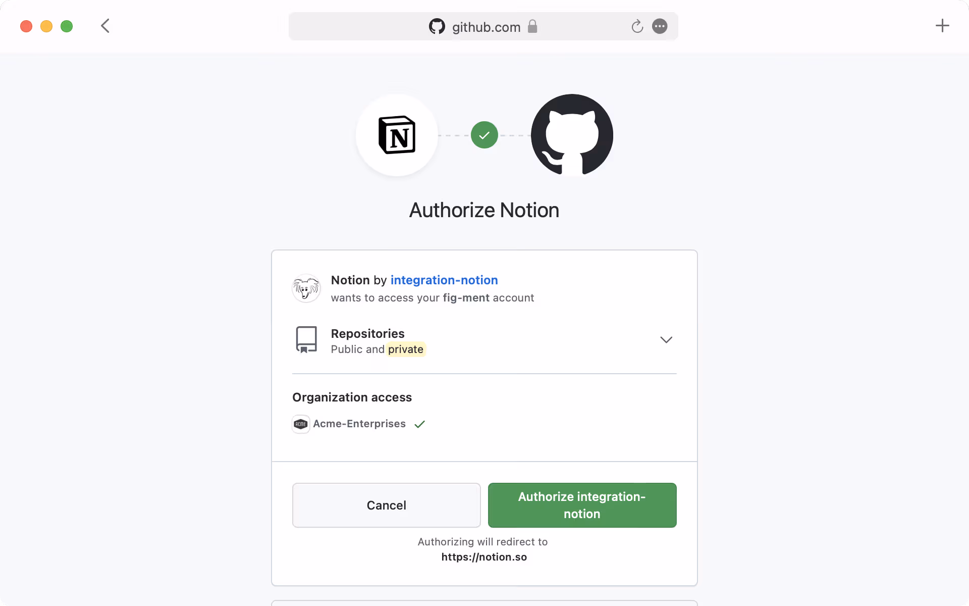 Authenticate connected app