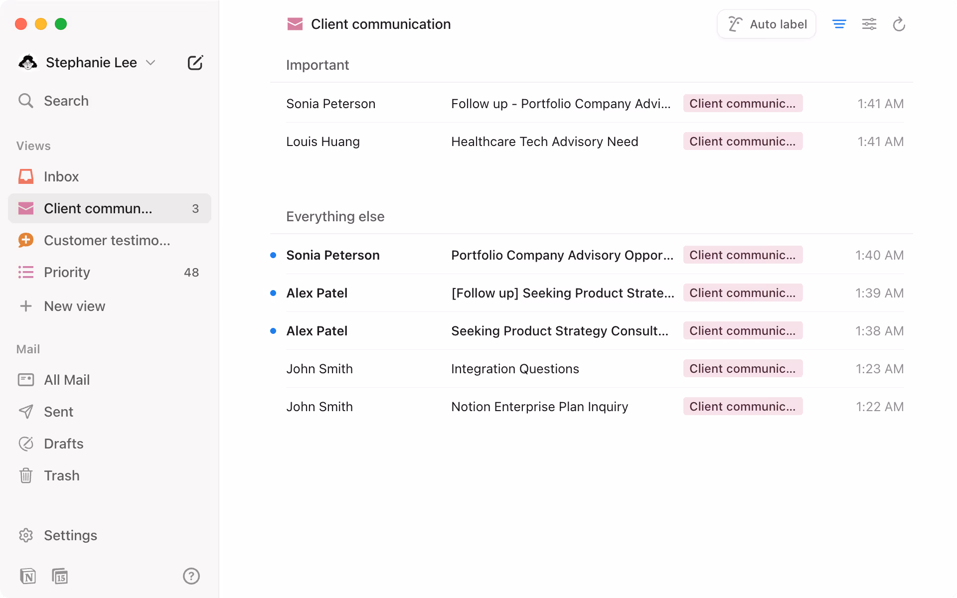 Heroscreenshot inbox set up