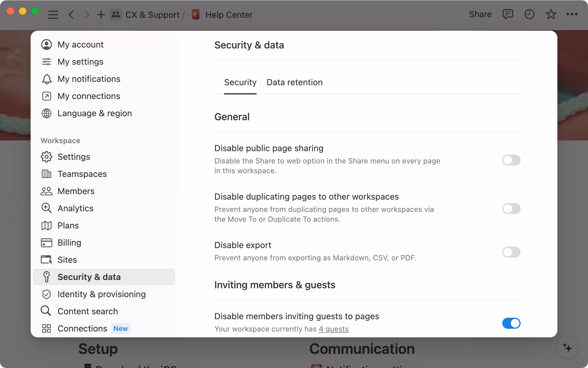 Workspace owners can decide how pages in their workspace are shared.