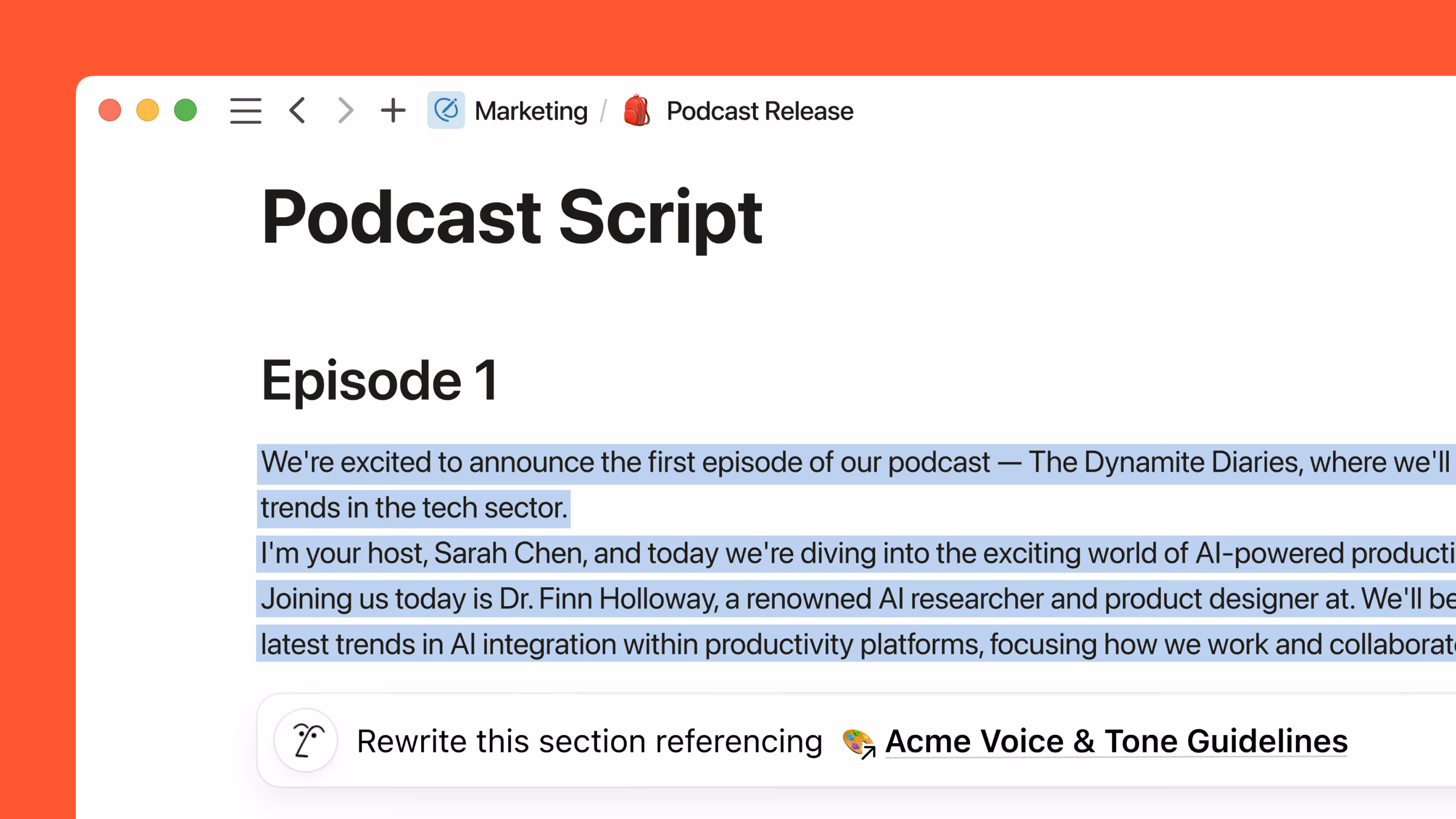 Generate docs in your own style