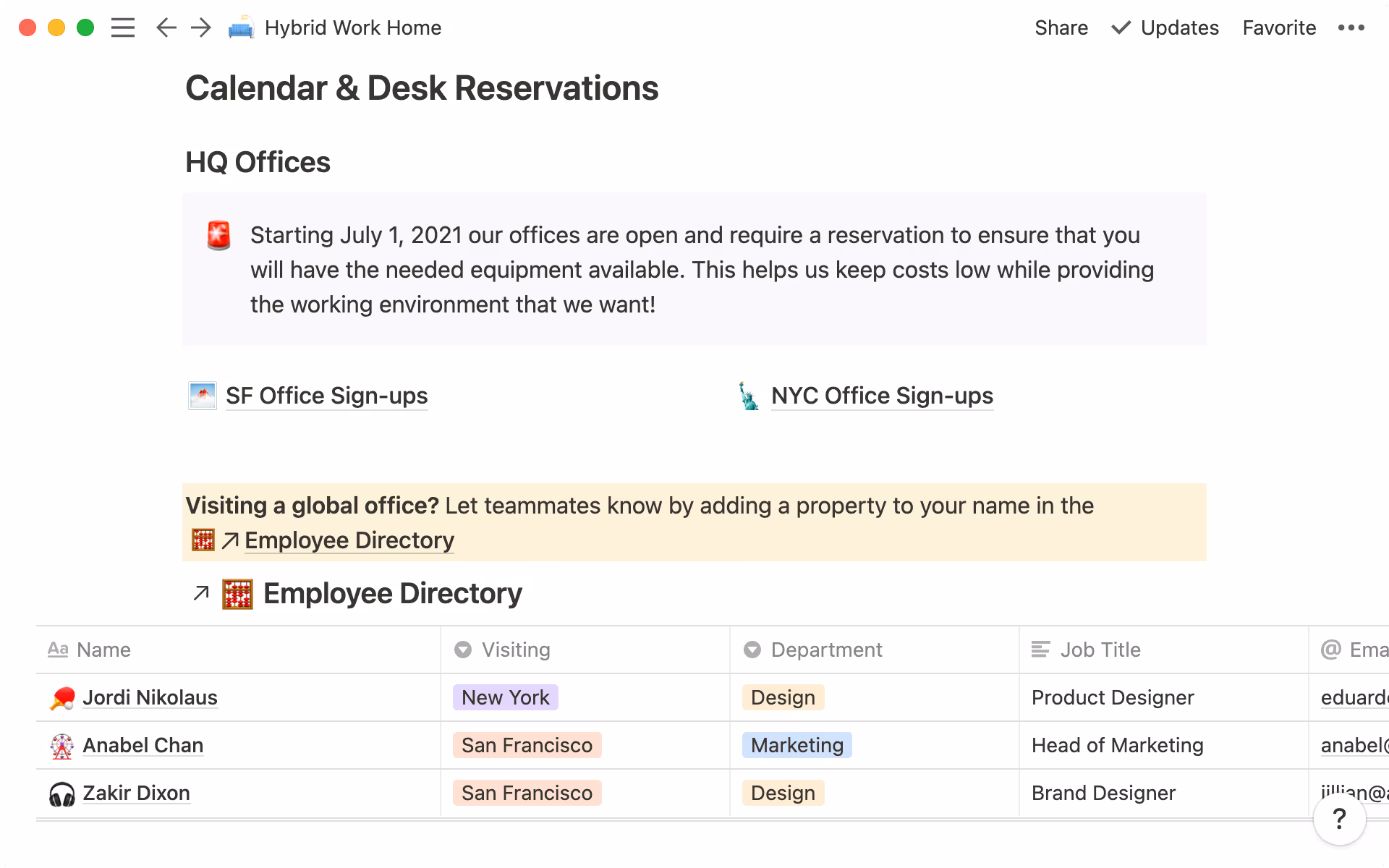 Let folks know when visitors are around with a linked database.