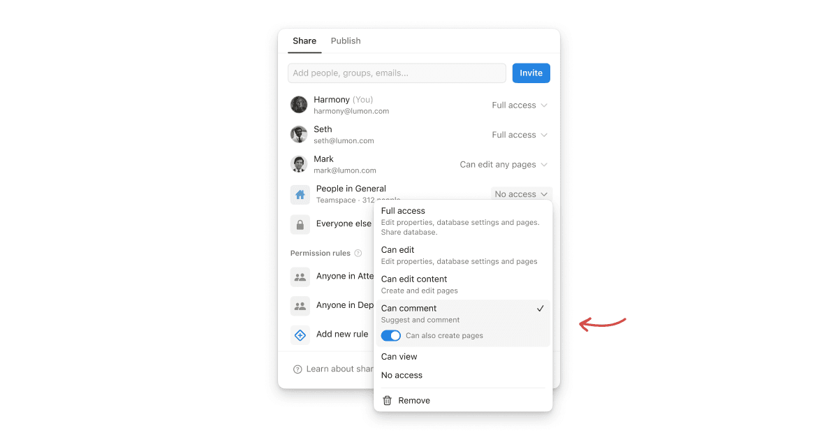 New “can create pages” database permission