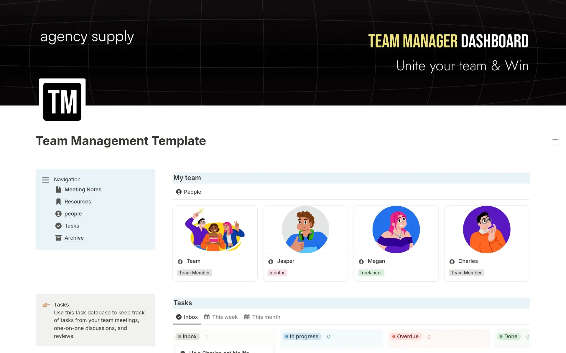 Screenshot of A dashboard for every need collection by Notion