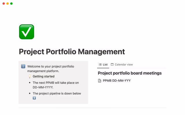 Project portfolio management