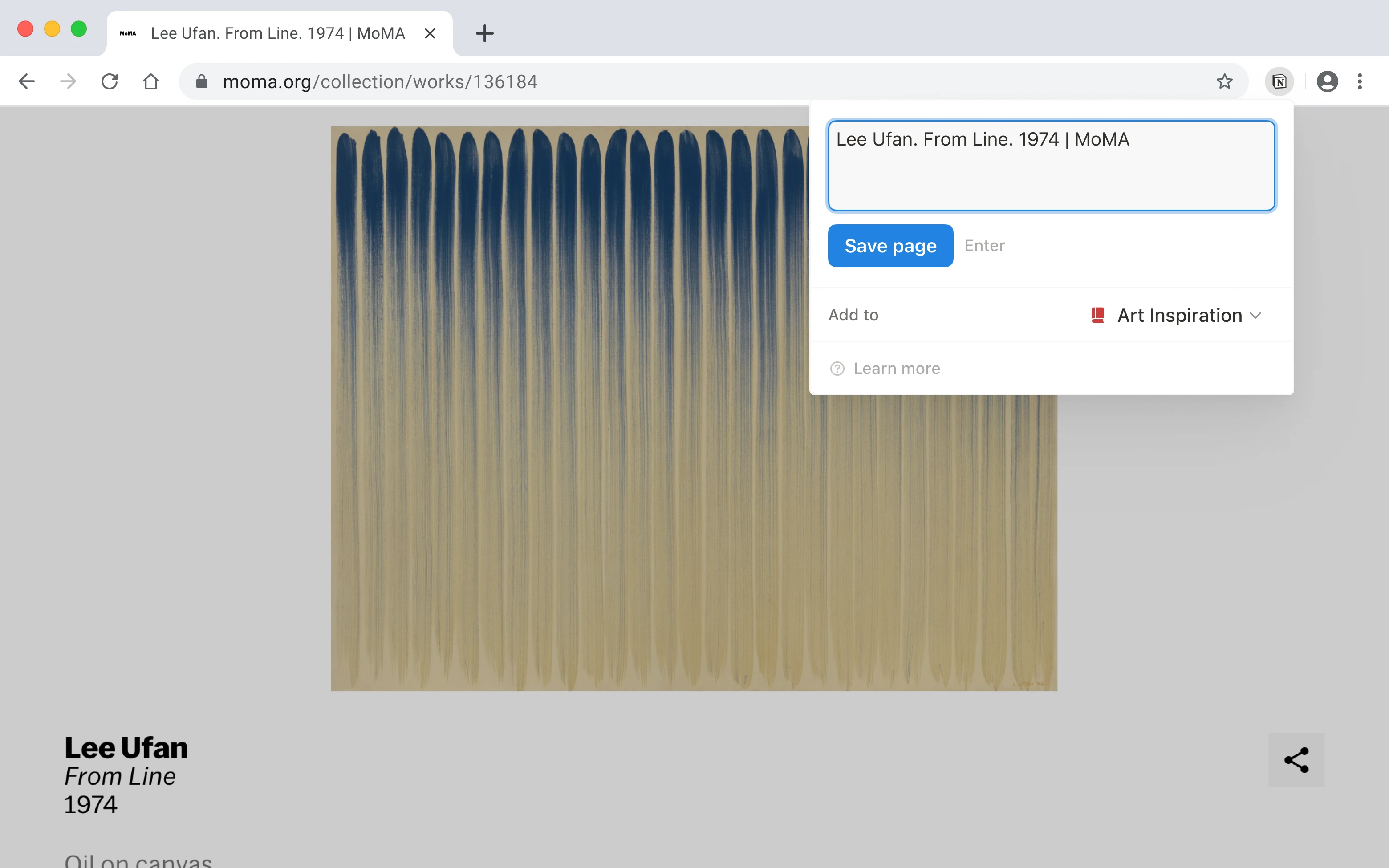 Tangkapan layar Notion Web Clipper di desktop